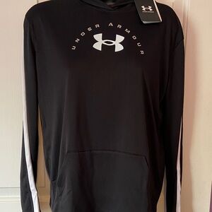 Under Armour black lightweight heat gear hoodie girls size 14 new